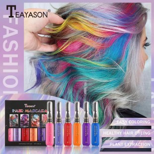 TEAYSON Набор тушь для волос цветная 6 цветов, тон А